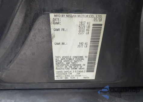 2018 Nissan Altima 2.5 Sv from USA, damaged, VIN 1N4AL3AP5JC255662